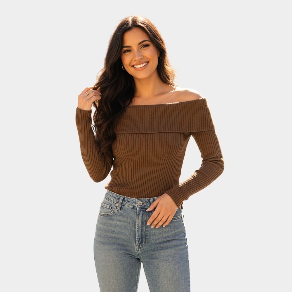 SUÉTER LIGERO HOMBROS DESCUBIERTOS LV2566 OFF