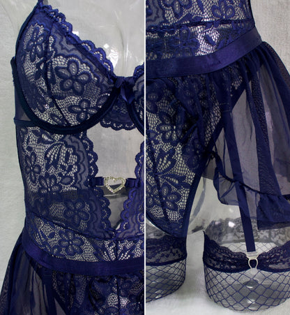 BODY DE ENCAJE Y MESH 7173