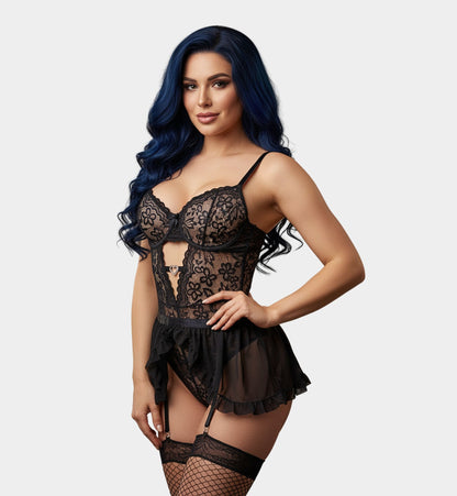 BODY DE ENCAJE Y MESH 7173