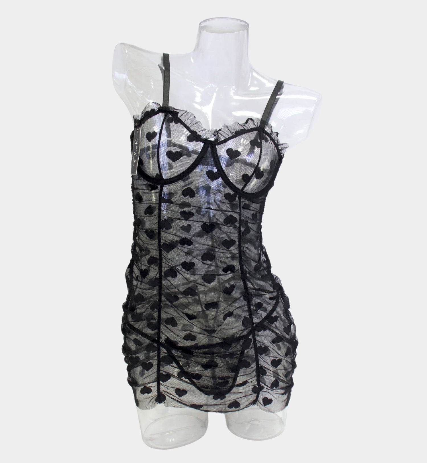 BODY MESH DE CORAZONES NEGROS 2696