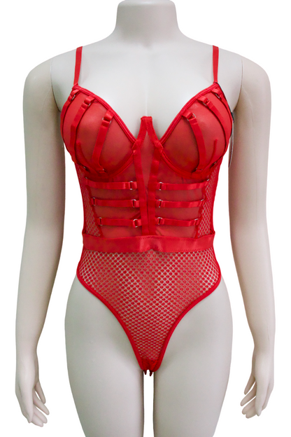 BODY DE TANGA CON ENCAJE Y MESH Y02341