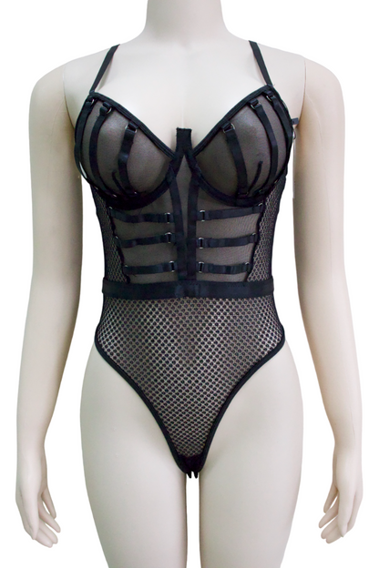 BODY DE TANGA CON ENCAJE Y MESH Y02341