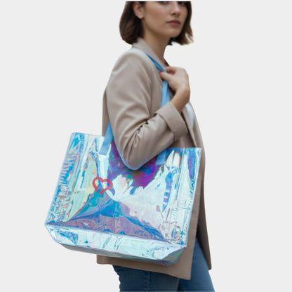 BOLSA TOTE CELESTE HOLOGRÁFICA LOVME OFF