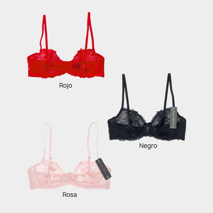 BRALETTE DE ENCAJE Y LAZOS 68103
