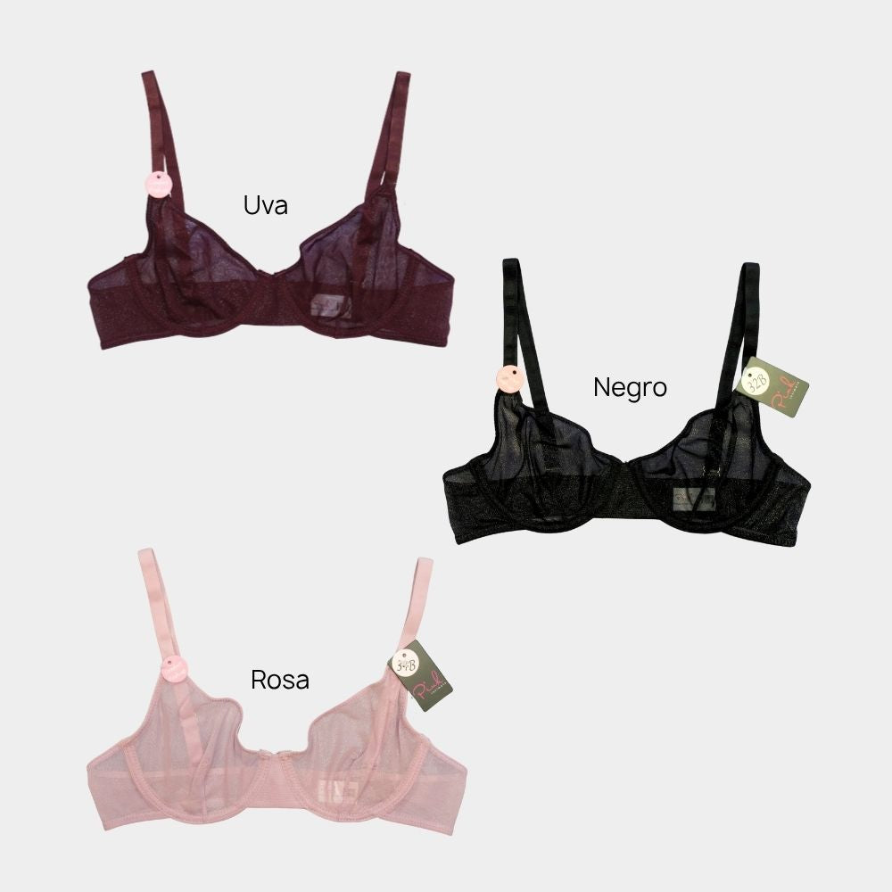 BRALETTE MESH Y BRILLO PI185B