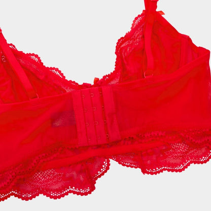 BRALETTE ALARGADO ENCAJE Y MESH  68899