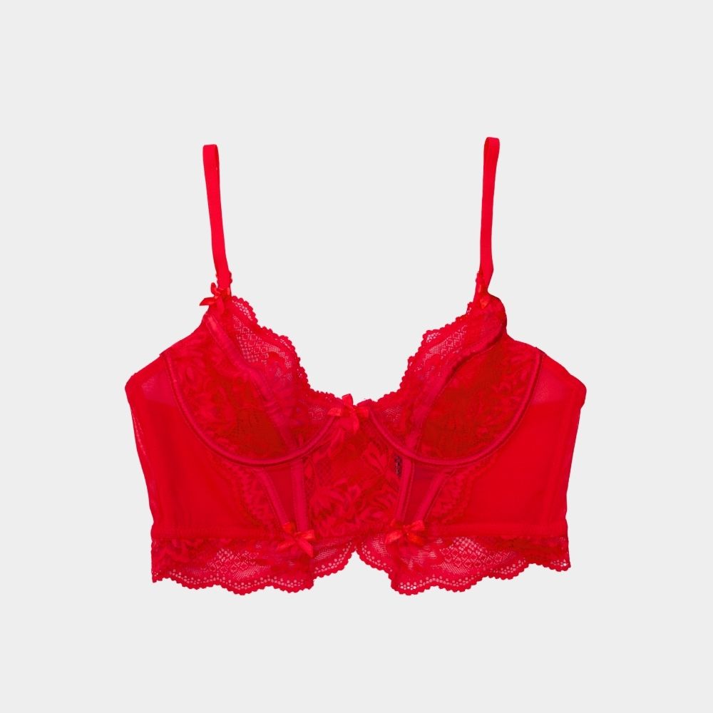 BRALETTE ALARGADO ENCAJE Y MESH  68899