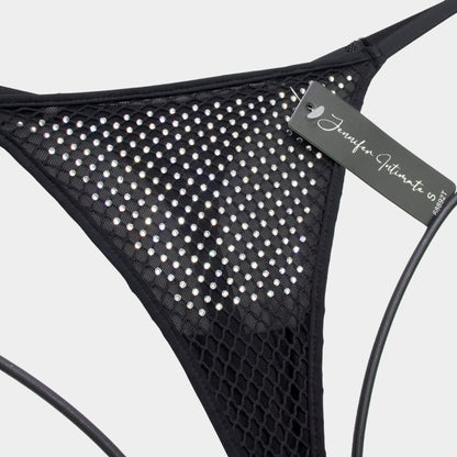 TANGA SEXY DE MESH Y PEDRERÍA 68892T