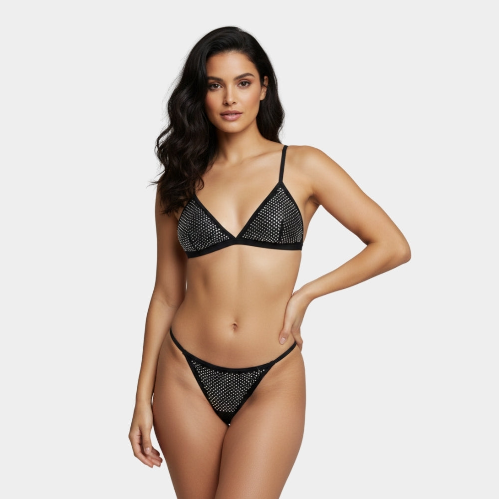 TANGA SEXY DE MESH Y PEDRERÍA 68892T