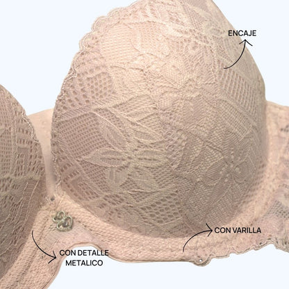 BRASSIER DE ENCAJE DETALLE METÁLICO IB7473