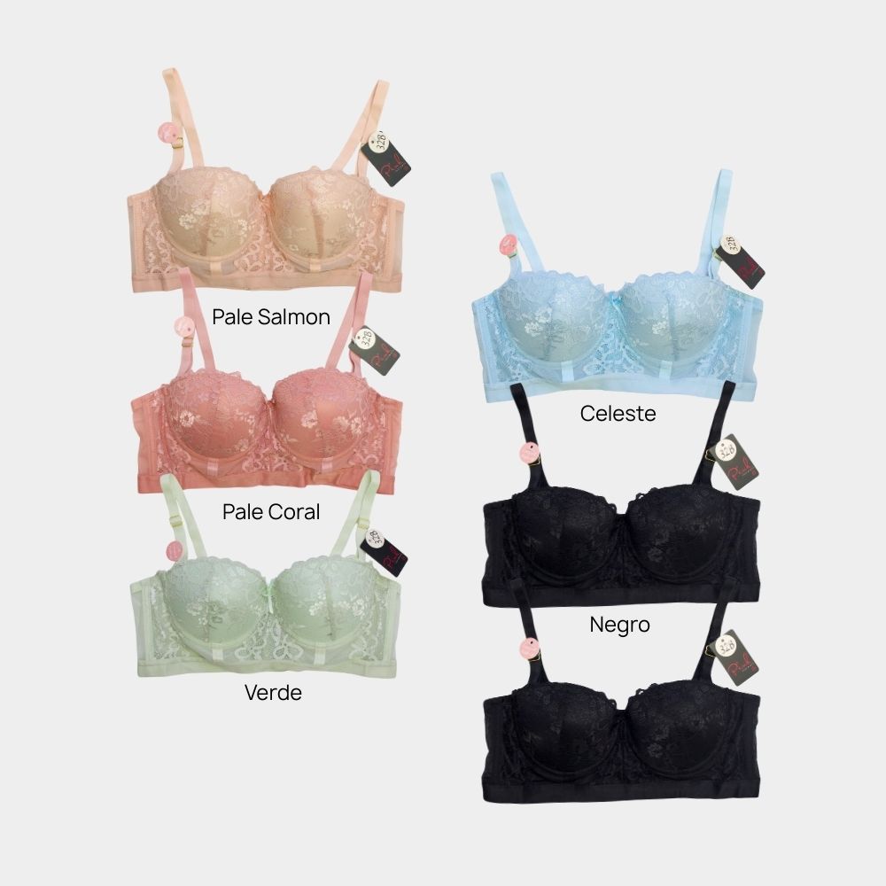 BRASSIER STRAPLESS MESH Y ENCAJE PI1422B