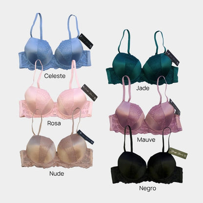 BRASSIER SATINADO CON DETALLES DE ENCAJE 68856