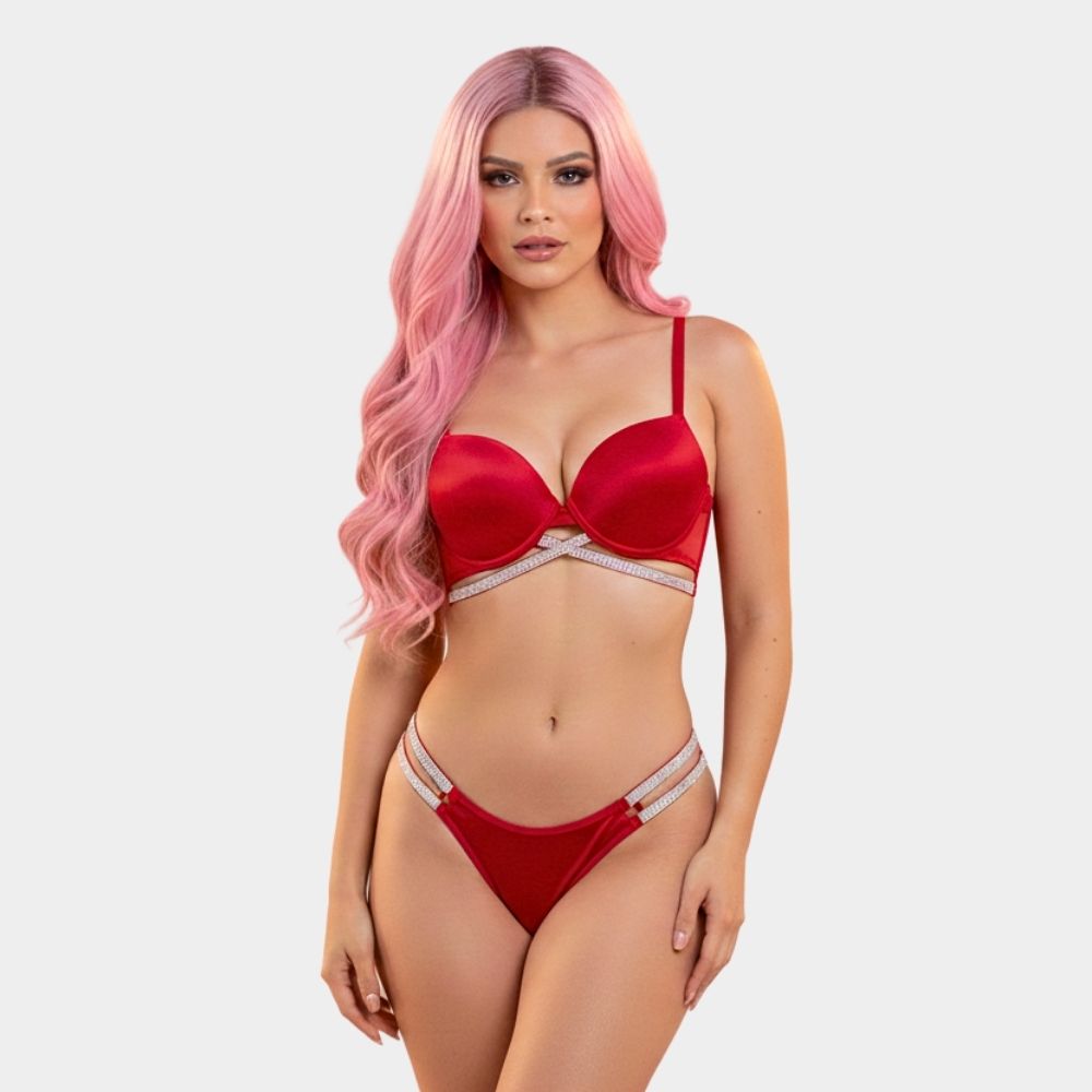 BRASSIER SATINADO CON PEDRERÍA LV862