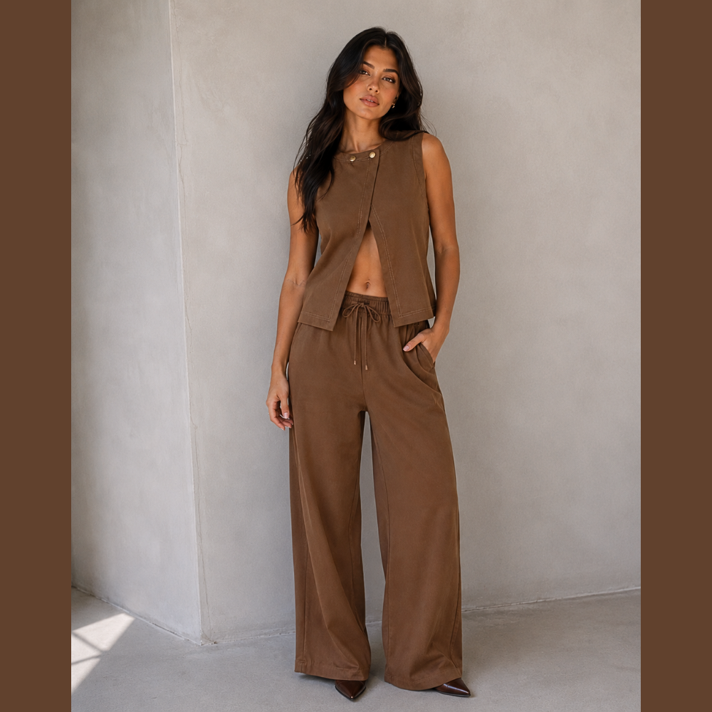 CONJUNTO CHALECO Y PANTALÓN HOLGADO LV11077