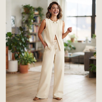 CONJUNTO CHALECO Y PANTALÓN HOLGADO LV11077