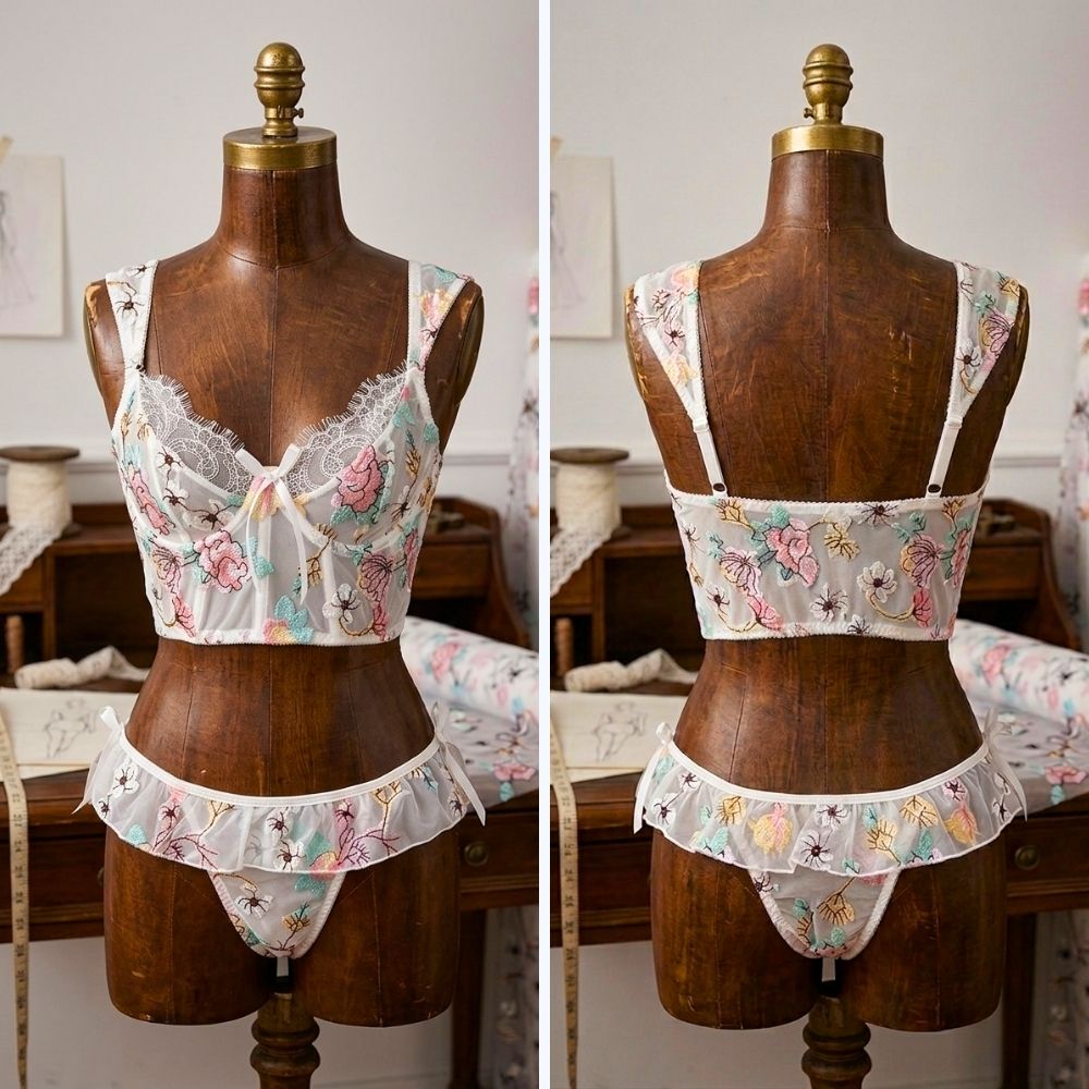 COORDINADO FLORES Y BORDADOS 4347