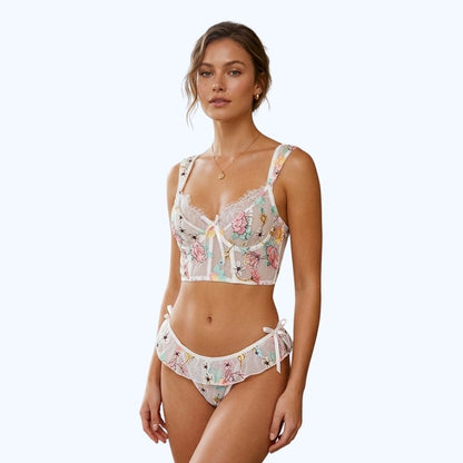 COORDINADO FLORES Y BORDADOS 4347