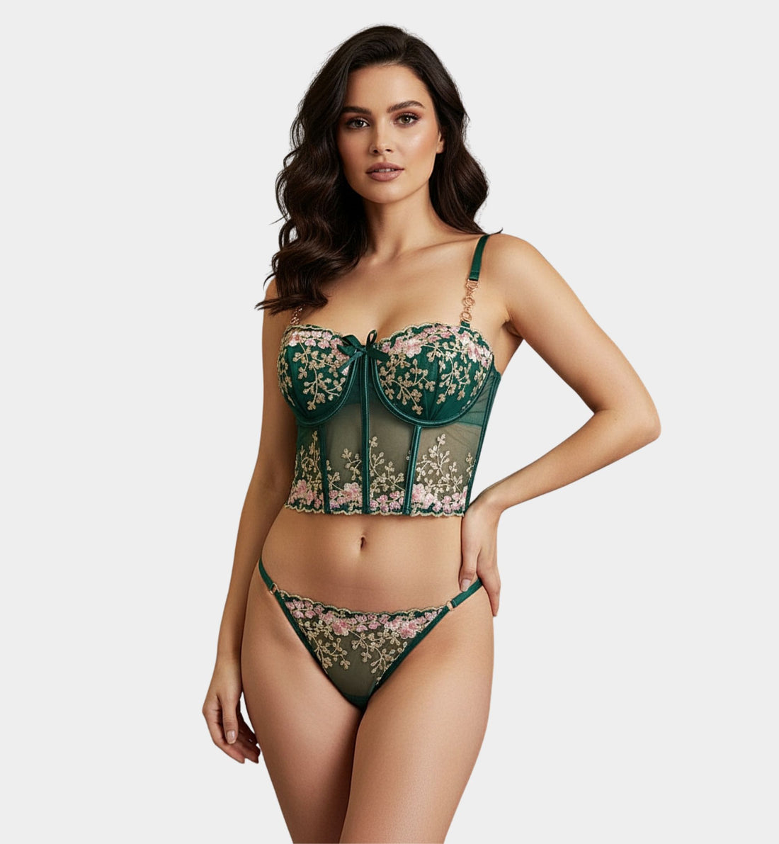 COORDINADO CORSET BORDADO 88491
