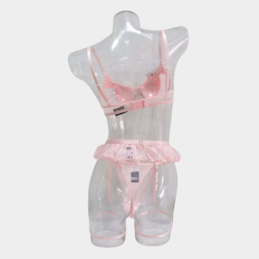 COORDINADO ROSA DE ENCAJE 4526