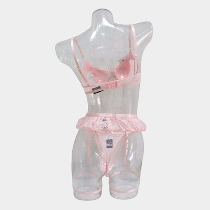 COORDINADO ROSA DE ENCAJE 4526