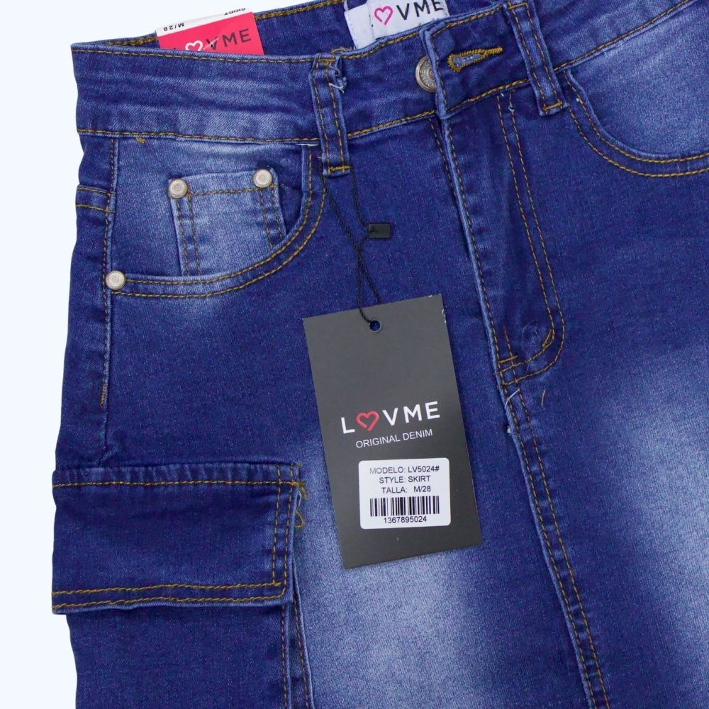 FALDA CARGO MEZCLILLA LV5024