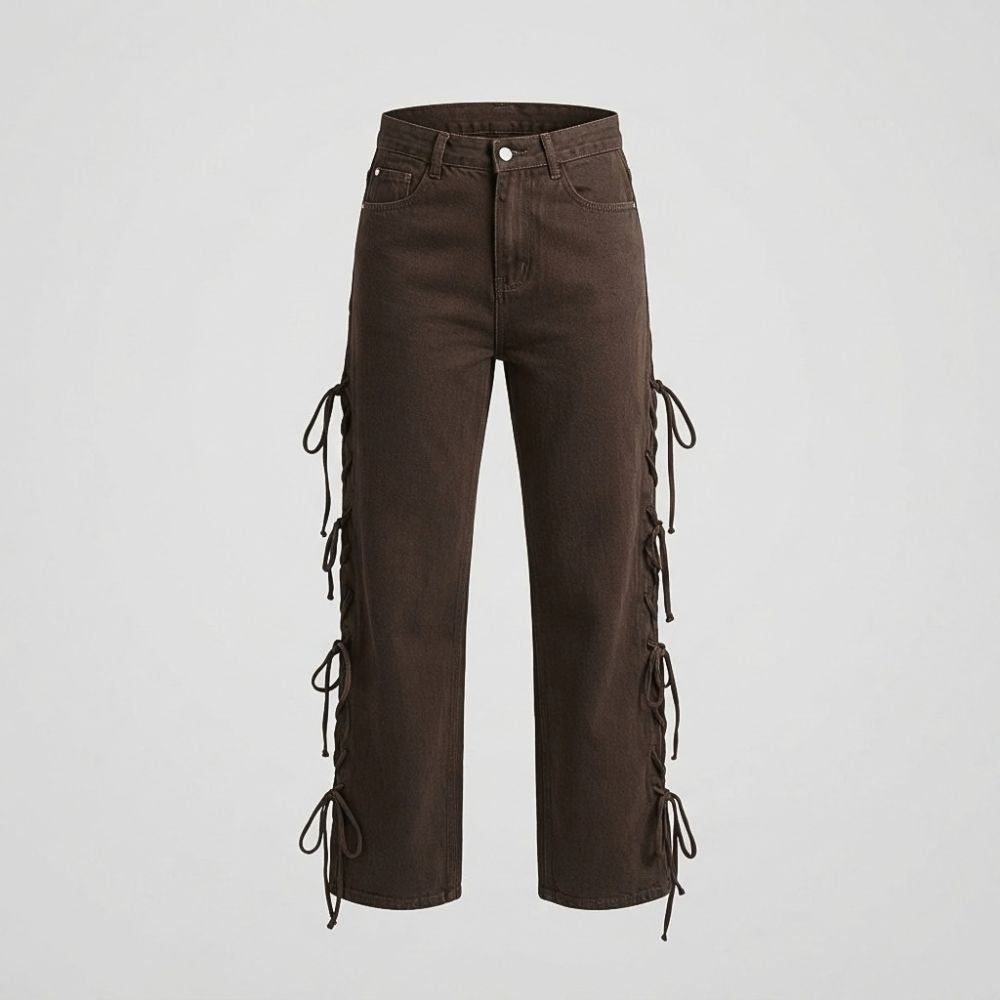 JEANS RECTO CAFÊ LAZOS Y ABERTURAS LV5311