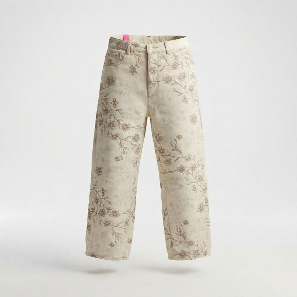 JEANS WIDE LEG CON BORDADOS LV5333
