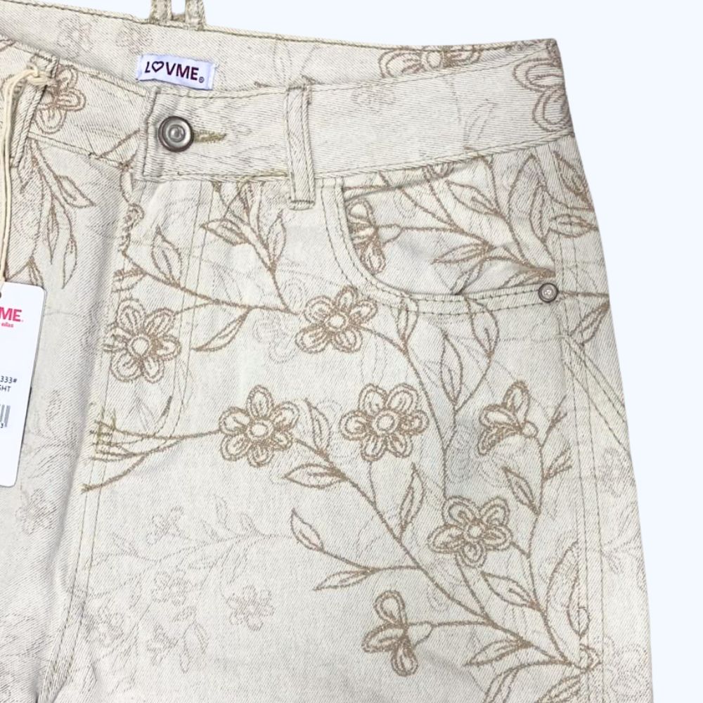 JEANS WIDE LEG CON BORDADOS LV5333