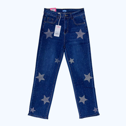 JEANS RECTO PEDRERÍA CON ESTRELLAS LV5334