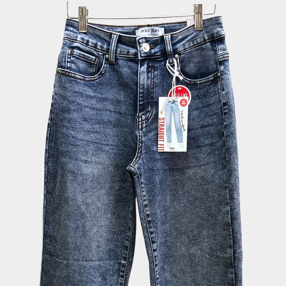 JEANS RECTO DESLAVADO "KNIT DENIM" 90405