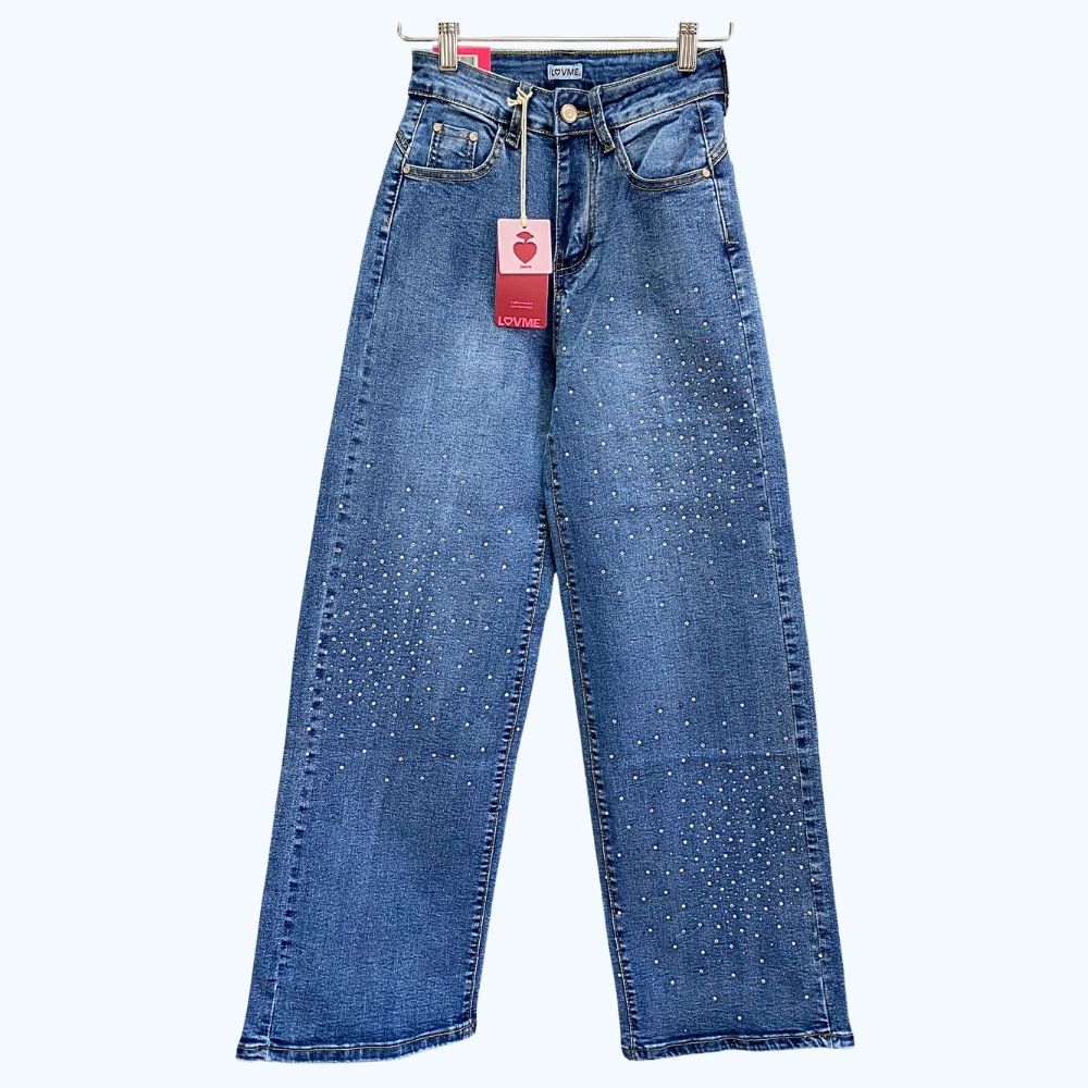 JEANS CON PEDRERIA "ESTRELLADA" LV5166