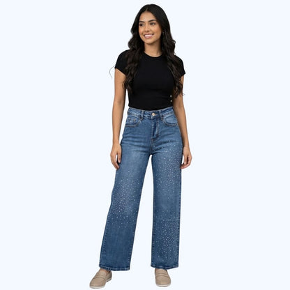 JEANS CON PEDRERIA "ESTRELLADA" LV5166