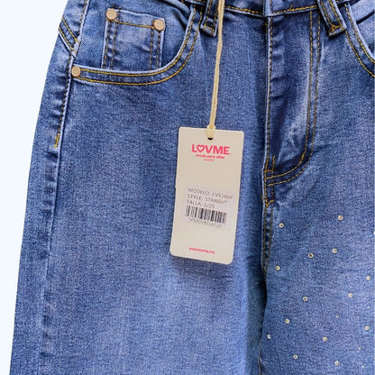 JEANS CON PEDRERIA "ESTRELLADA" LV5166
