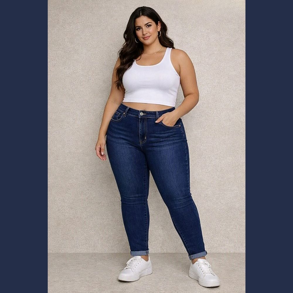 JEANS SKINNY TALLA EXTRA C/DOBLADILLO BÁSICOS LV5325X