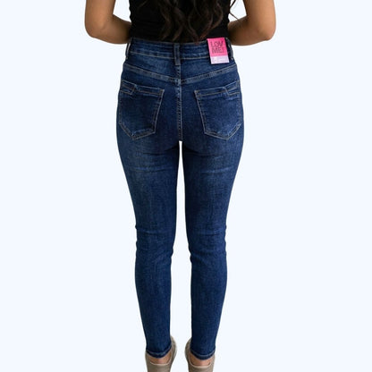 JEANS SKINNY DARK CON DESTRUCCIÓN LV5177