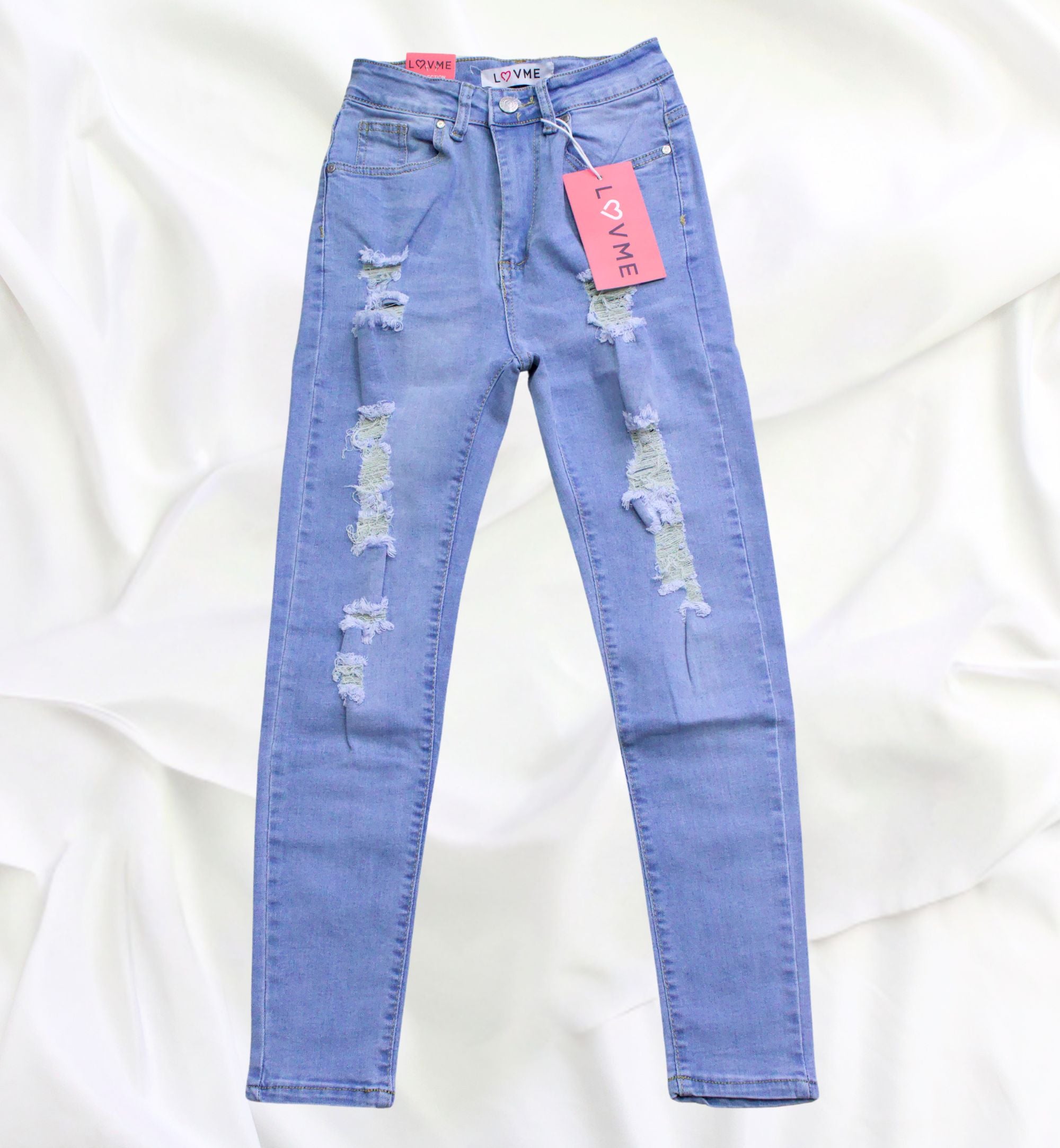 JEANS ESTILO SKINNY CON DESTRUCCIÓN LV90187