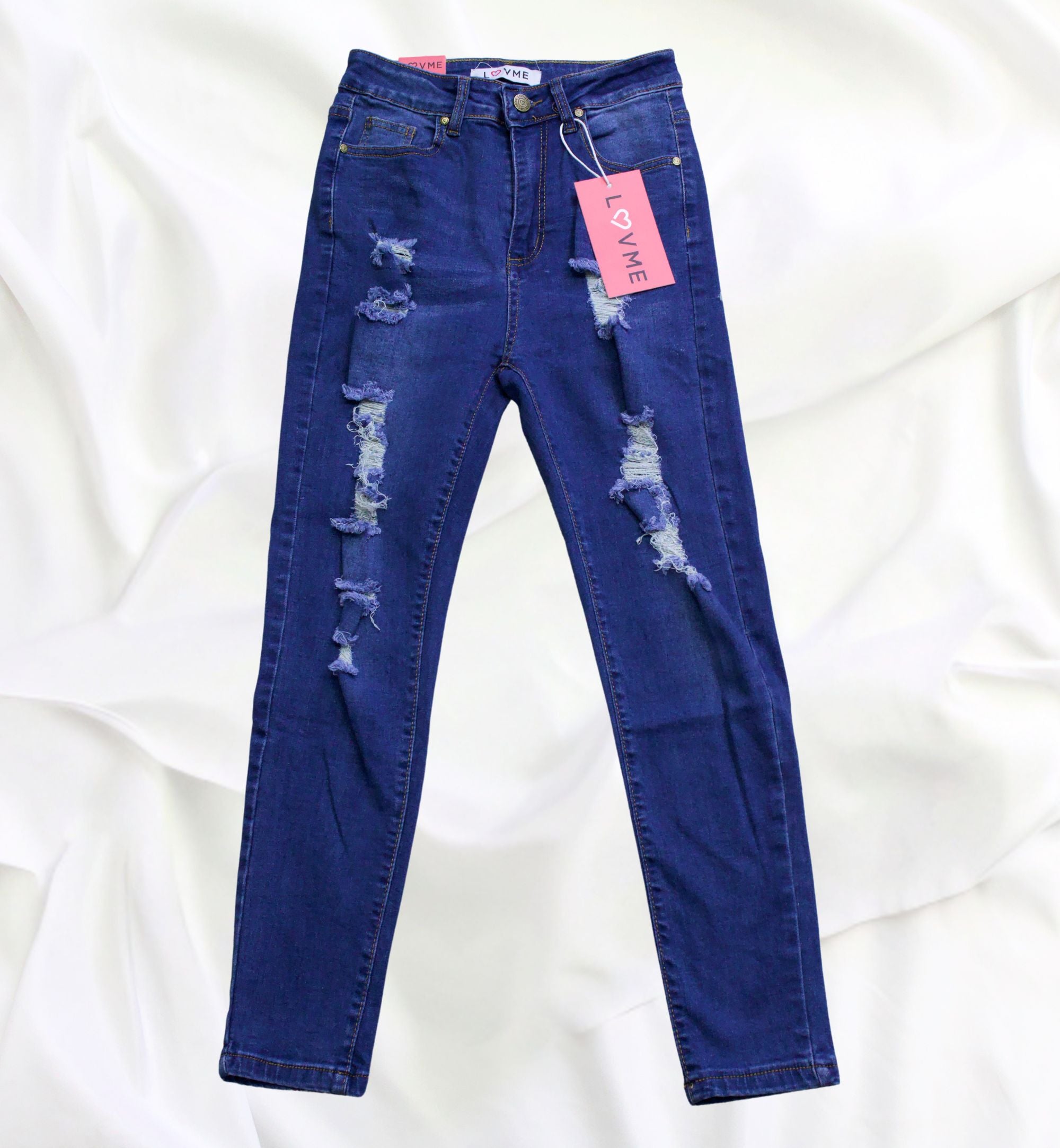 JEANS ESTILO SKINNY CON DESTRUCCIÓN LV90187