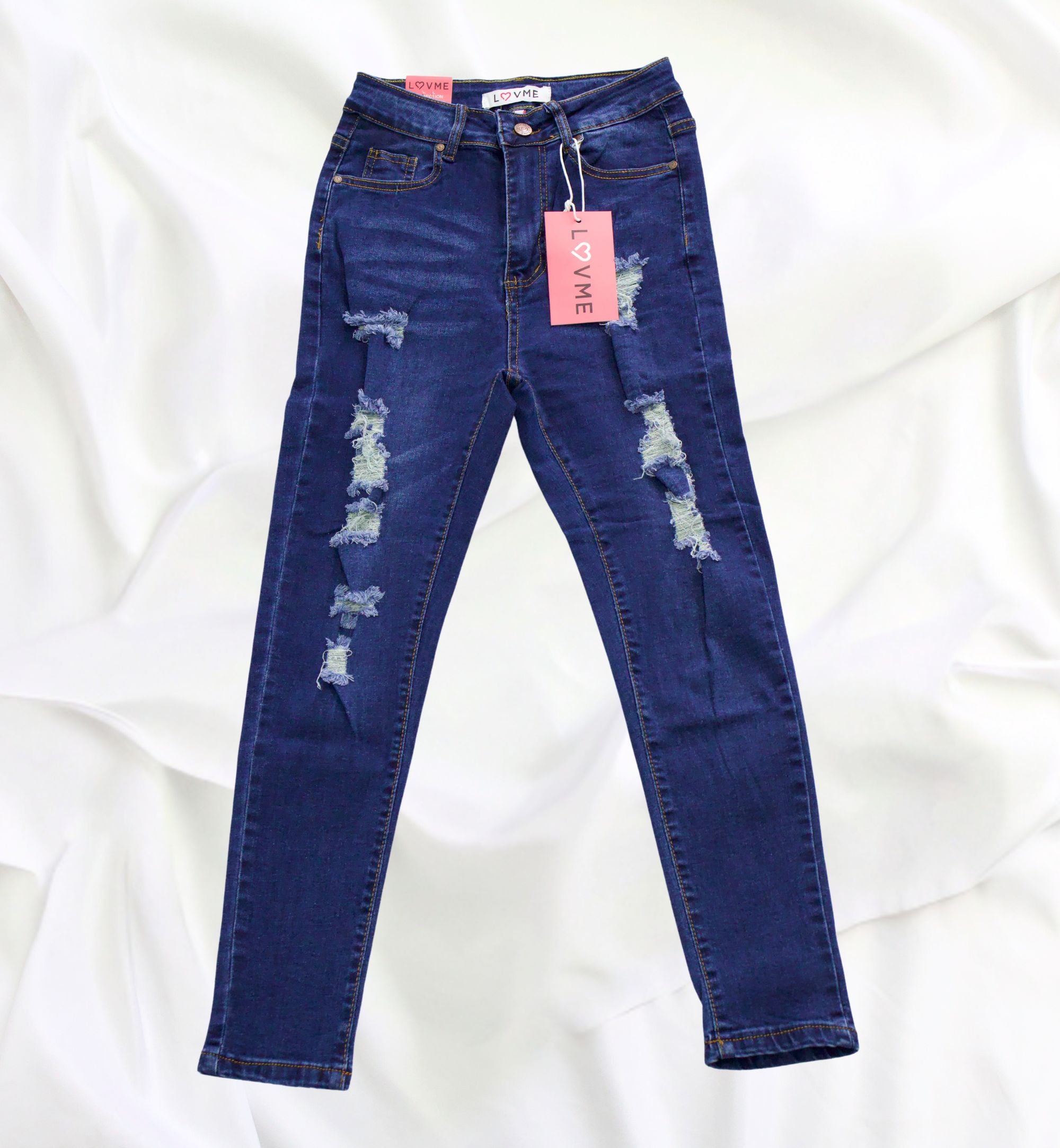 JEANS ESTILO SKINNY CON DESTRUCCIÓN LV90187