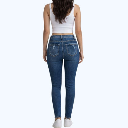 JEANS SKINNY DESLAVADO OSCURO LV5175