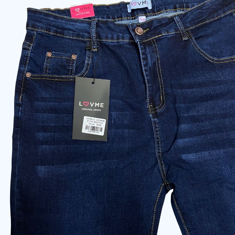 JEANS ACAMOANADO DESHILACHADO LV5124X PARA TALLAS EXTRA