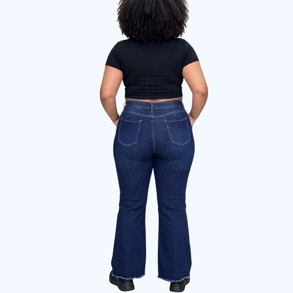 JEANS ACAMOANADO DESHILACHADO LV5124X PARA TALLAS EXTRA