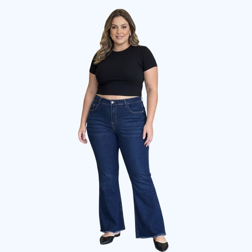 JEANS ACAMOANADO DESHILACHADO LV5124X PARA TALLAS EXTRA