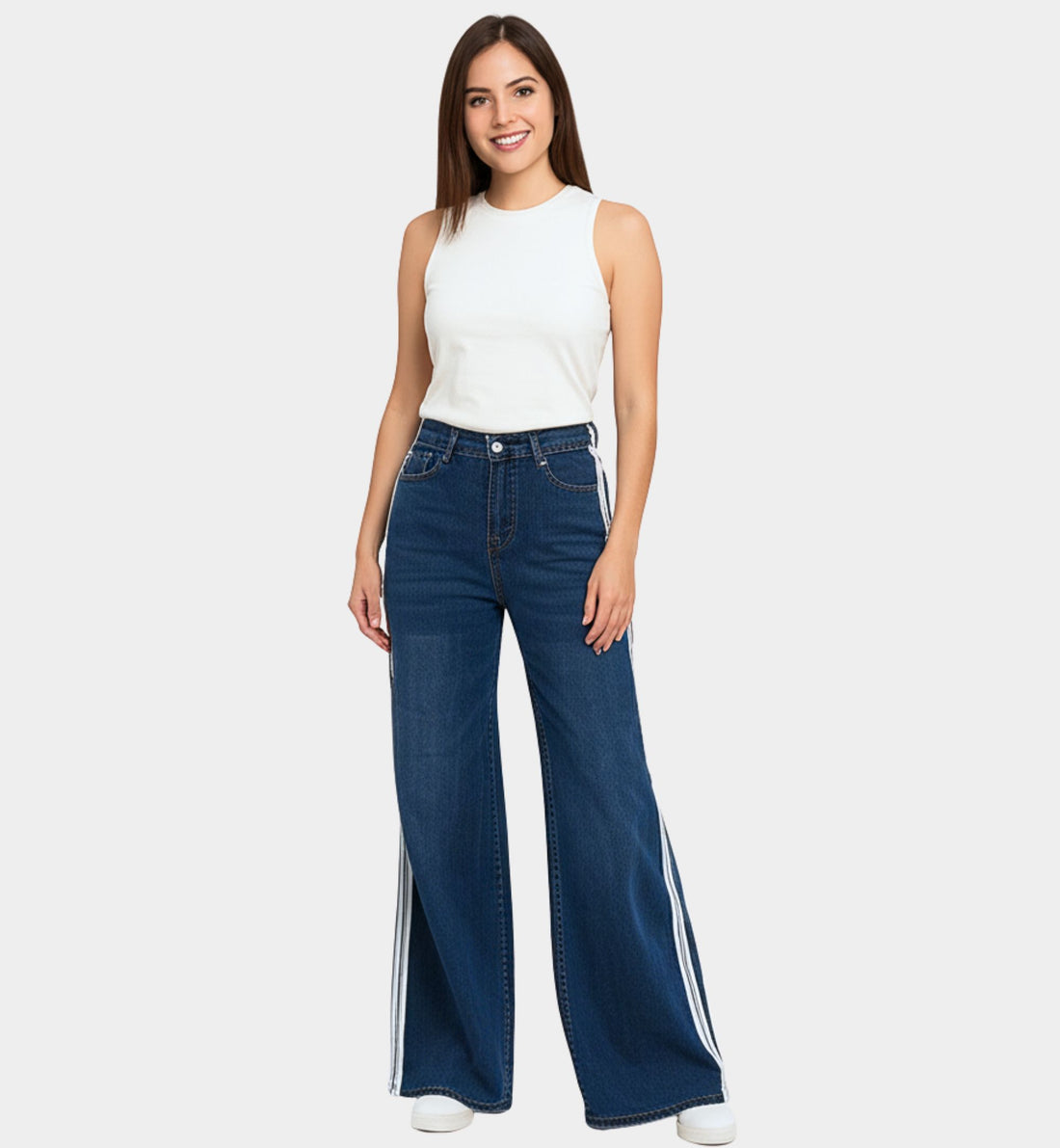 JEANS WIDE LEG RAYAS LATERALES LV8002