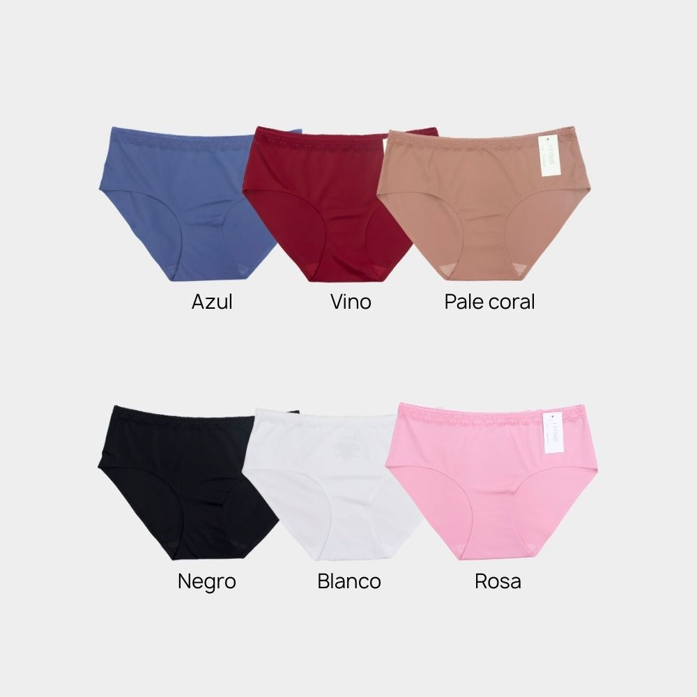PANTY SIN COSTURA C/ ENCAJE IP7446L