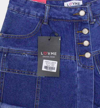 PRENDA DENIM ESTILO CARGO DESHILACHADA LV5015