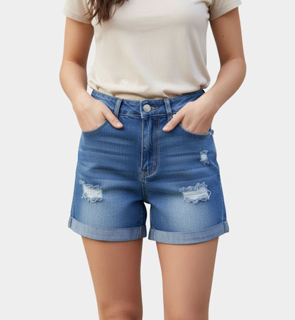 PRENDA CORTA DENIM CON RASGADO LV5036