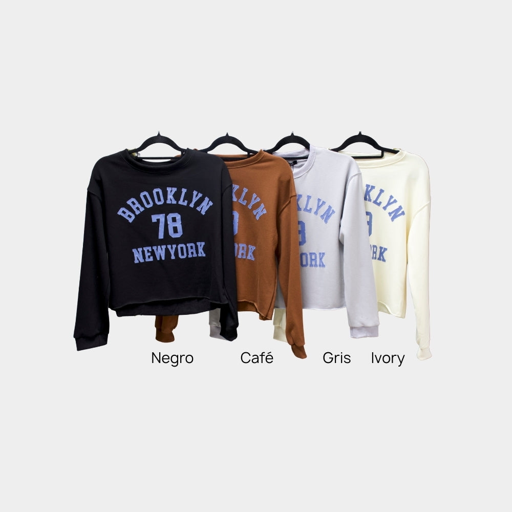 SUÉTER VINTAGE ESTAMPADO &quot;BROOKLYN&quot; LV2594