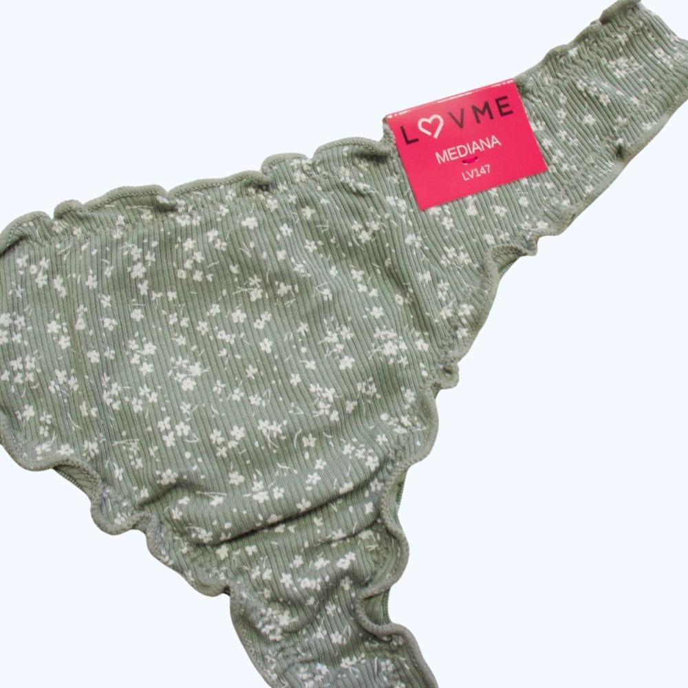 TANGA DE ALGODÓN CON ACABADO ONDULADO LV147
