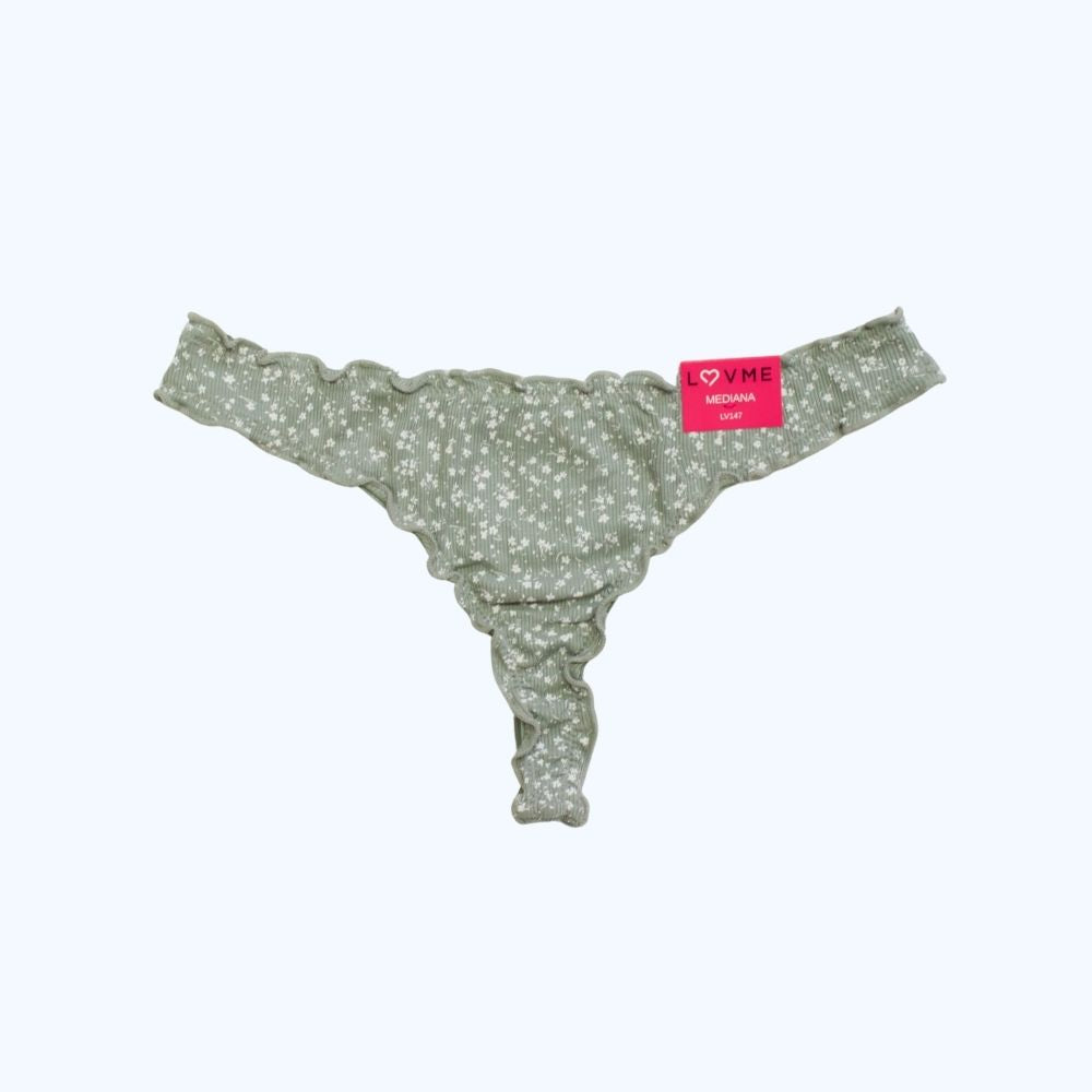 TANGA DE ALGODÓN CON ACABADO ONDULADO LV147