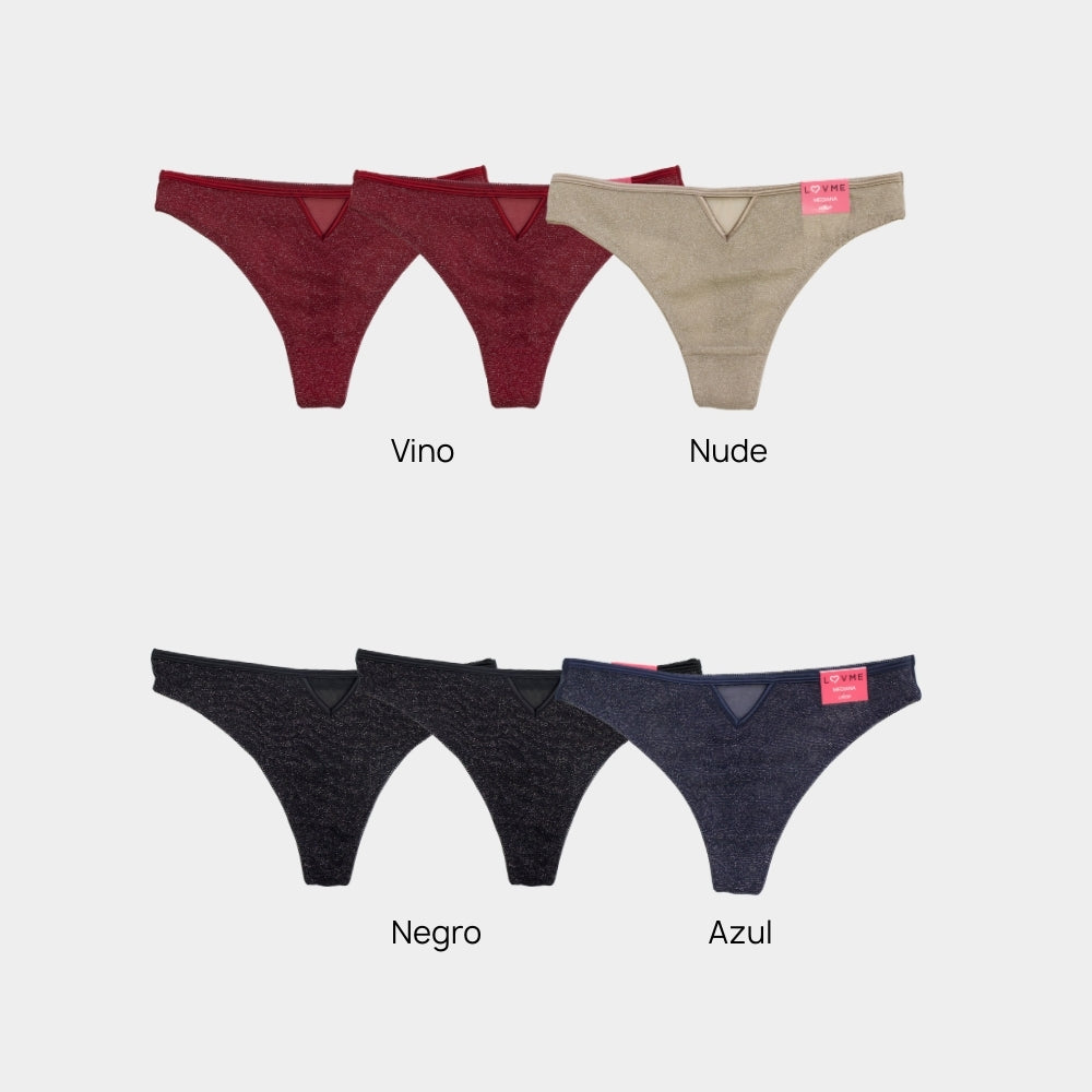 TANGA MESH BRILLOSO LV870
